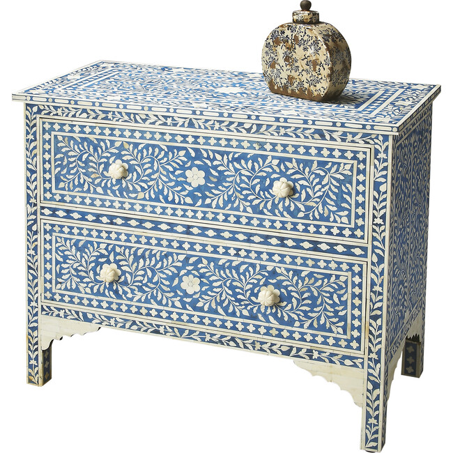 Vivienne Chest, Blue & Bone Inlay - Dressers - 1