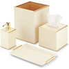 Classic Shagreen Waste Basket, Cream - Accents - 6