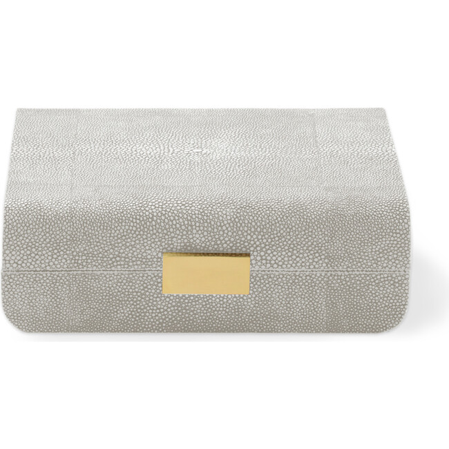 Modern Shagreen Small Jewelry Box, Dove - Accents - 1