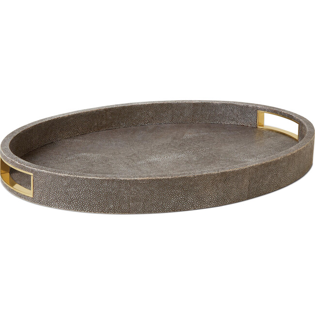 Modern Shagreen Cocktail Tray, Chocolate - Accents - 2