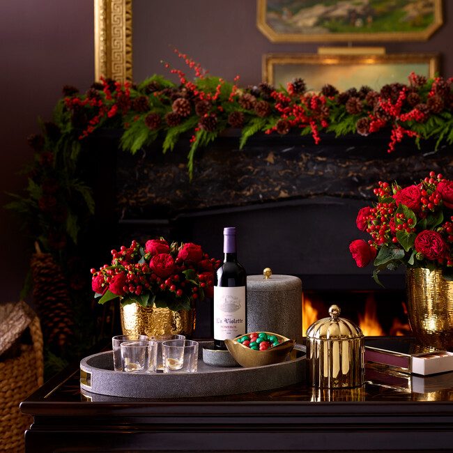 Modern Shagreen Cocktail Tray, Chocolate - Accents - 3