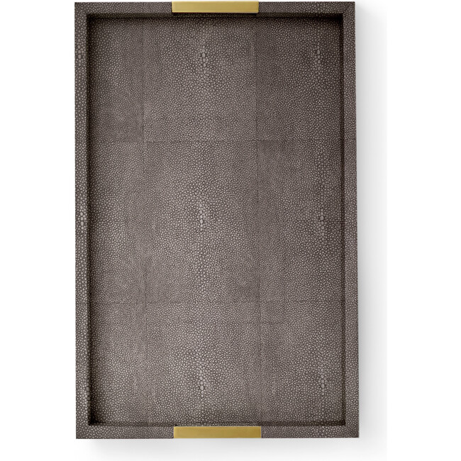 Modern Shagreen Desk Tray, Chocolate - Accents - 2
