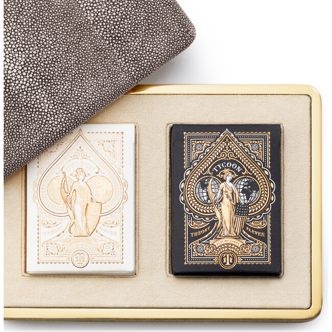 Shagreen Card Case, Chocolate - Accents - 4