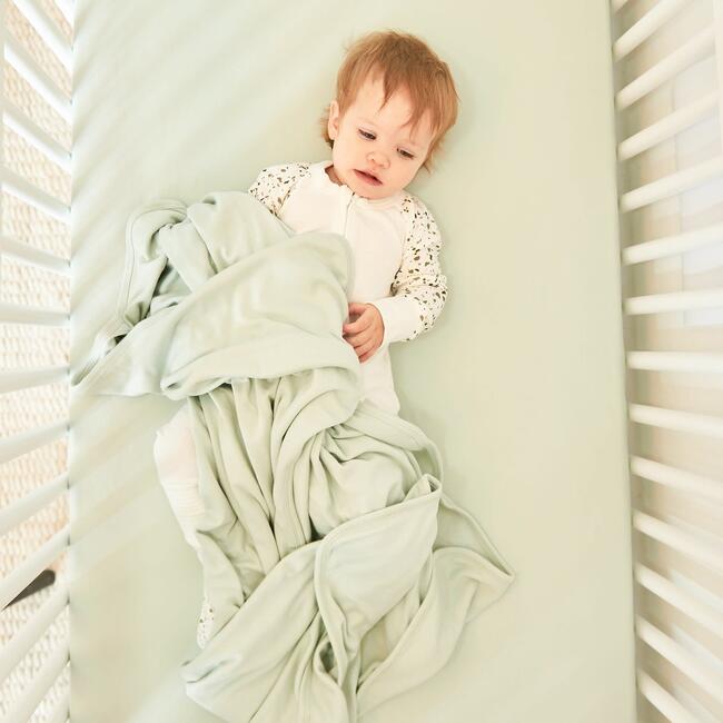 3 Piece Organic Knit Nursery Bedding Set, Succulent - Crib Sheets - 7