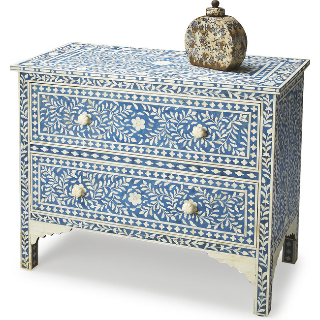 Vivienne Chest, Blue & Bone Inlay - Dressers - 4