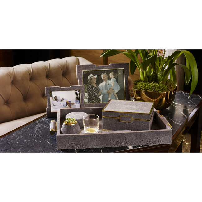 Classic Shagreen Serving Tray, Chocolate - Accents - 2