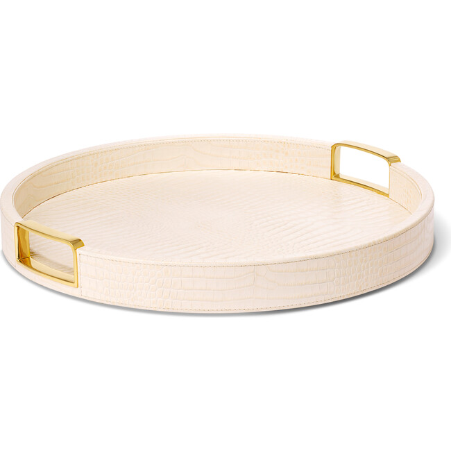 Carina Shagreen Small Round Tray, Bisque - Accents - 3
