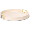Carina Shagreen Small Round Tray, Bisque - Accents - 3