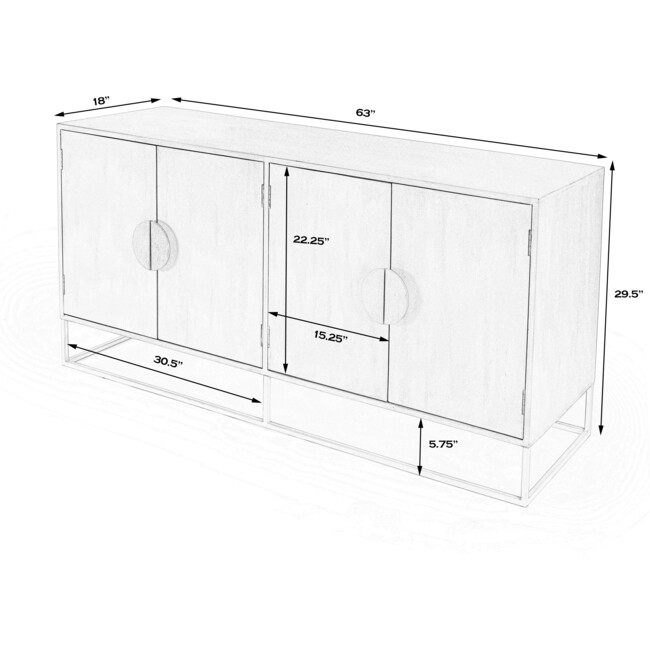 Lennasa Wooden Dresser, White - Dressers - 8