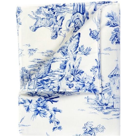 Large Blanket in Toile Cotton - Blankets - 1 - zoom