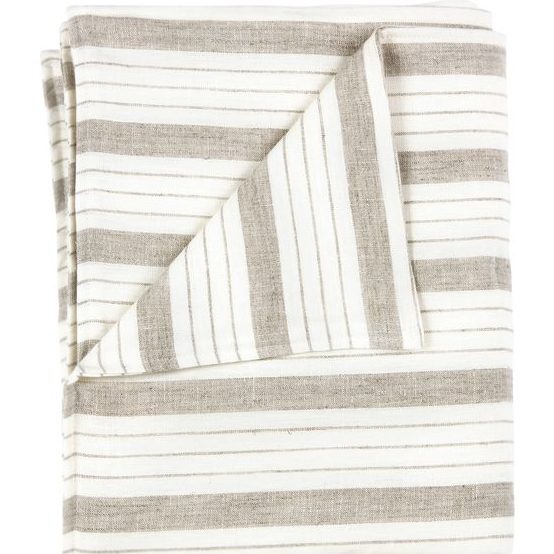 Large Blanket in Striped Linen - Blankets - 1