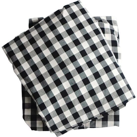 Crib Sheet, Black Gingham Cotton - Crib Sheets - 1