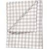 Large Blanket in Beige Gingham Cotton - Blankets - 1 - thumbnail