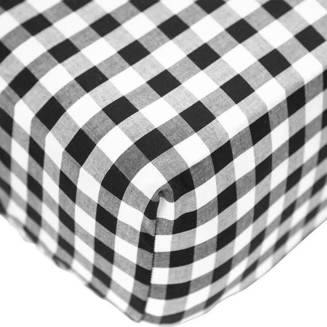 Crib Sheet, Black Gingham Cotton - Crib Sheets - 2