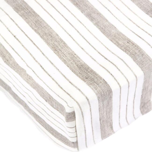 Crib Sheet in Striped Linen - Sheets - 2