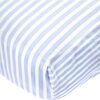 Crib Sheet, Blue & White Striped Cotton - Crib Sheets - 2