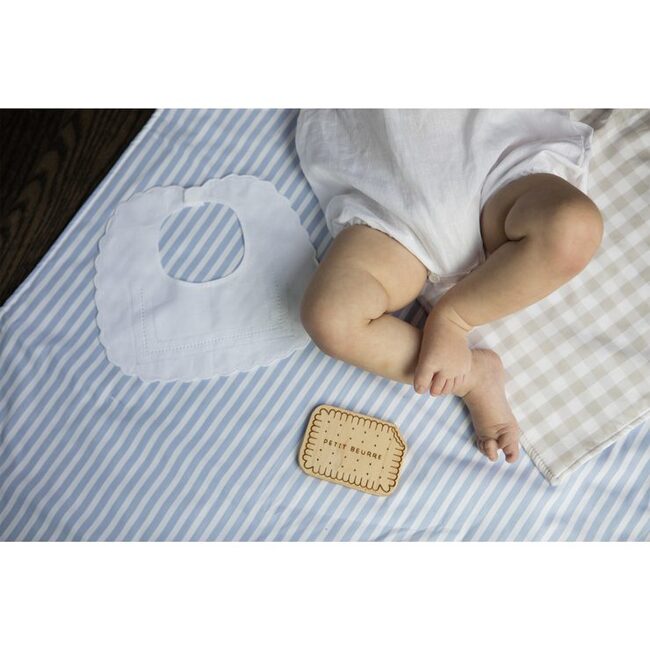Crib Sheet, Blue & White Striped Cotton - Crib Sheets - 3