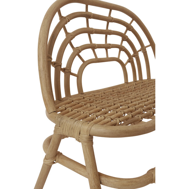 Rattan Rainbow Mini Bench, Natural - Kids Seating - 3