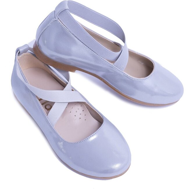 Satin Ballerina Flats, Silver