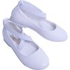 Satin Ballerina Flats, Snow White - Flats - 1 - thumbnail