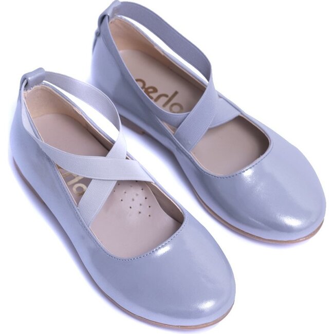 Satin Ballerina Flats, Silver