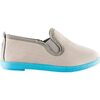 Canvas Slip-On Color Sole, Grey/Turquoise - Slip Ons - 1 - thumbnail