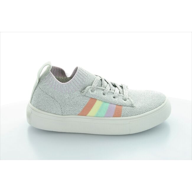 Sams Knit Rainbow Sock Sneaker, Silver & Rainbow - Sneakers - 1