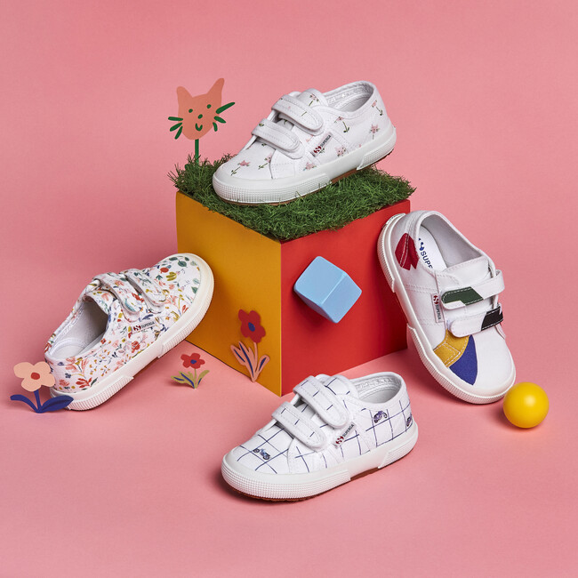 *Exclusive* Canvas Velcro Sneaker, Blue Moto - Sneakers - 3
