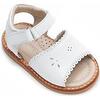 Classic Sandal with Scallop, White - Sandals - 1 - thumbnail