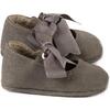 Metallic Bow Moccasins, Gray - Loafers - 1 - thumbnail