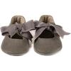 Metallic Bow Moccasins, Gray - Loafers - 2