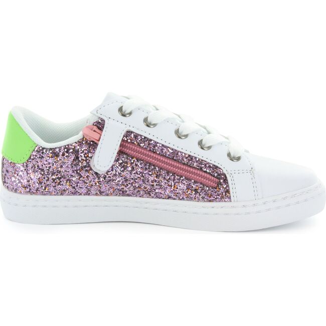 Mia Star Lace Sneaker,  Pink Glitter & White
