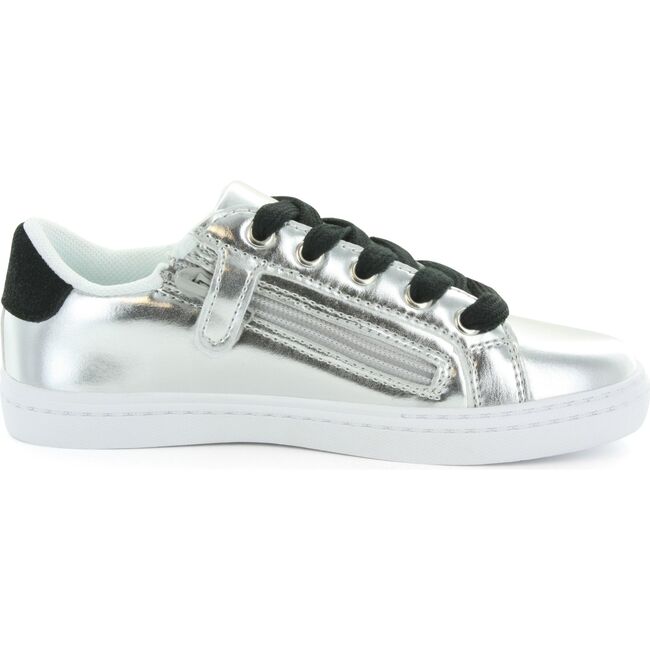 Mia Star Lace Sneaker, Silver & Black - Sneakers - 3