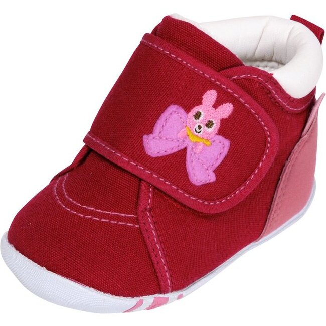Smiley Bunny First Walking Shoes, Red - Sneakers - 3