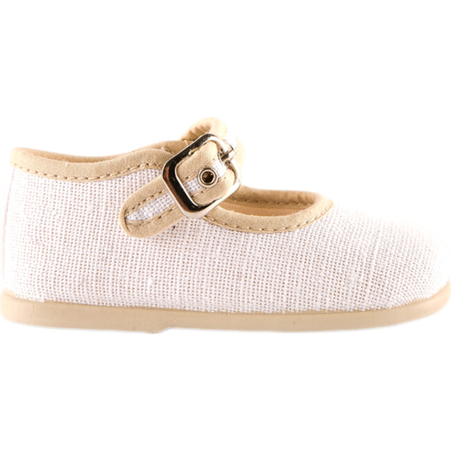 Linen Mary Jane, White - Mary Janes - 1