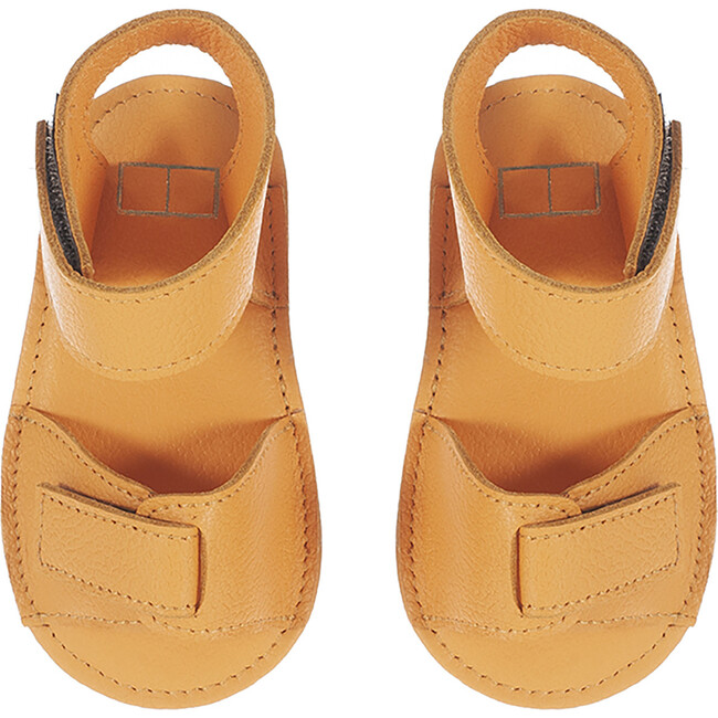 Sporty Velcro Strap Sandals, Yellow - Sandals - 2