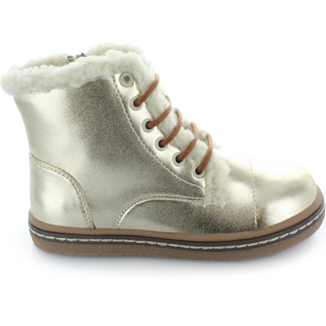 Aubrey's Faux Fur Lace Boot, Gold - Boots - 1