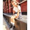 Dara's Lace Combat Boot, Black - Boots - 2