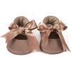Gold Bow Moccasins, Rose - Loafers - 2 - thumbnail