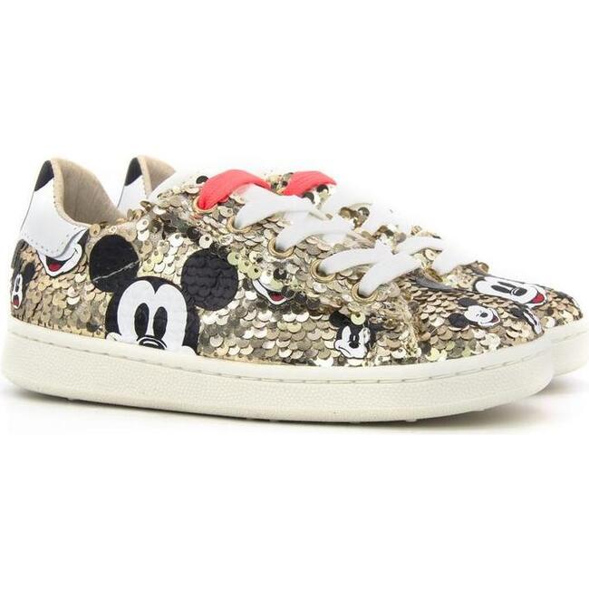 Gallery Mickey Laced Sneakers, Gold - Sneakers - 1