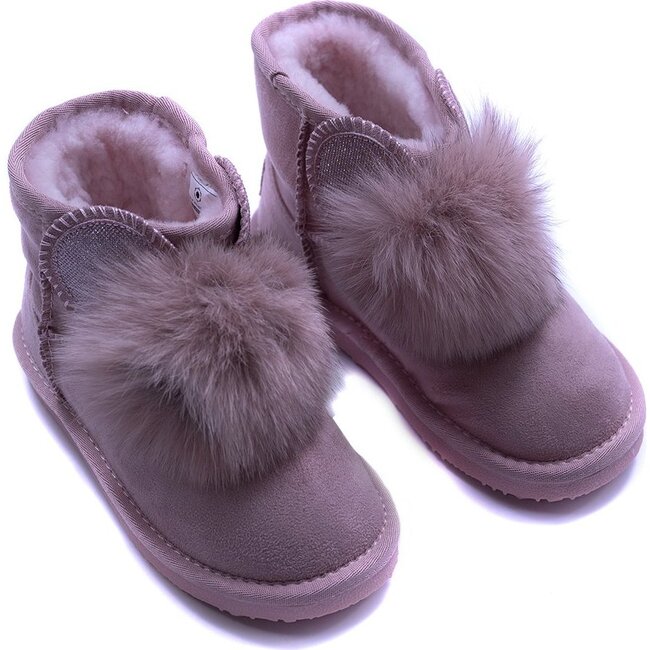 Shearling Boots, Pink - Boots - 1