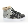 Fay's Faux Fur Star Lace High Top, Pewter - Sneakers - 1 - thumbnail