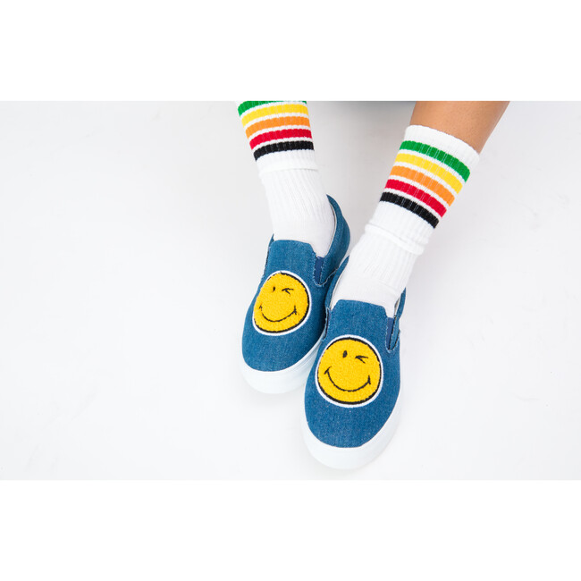 Jamie Emoji Slip On Sneaker, Denim - Slip Ons - 4