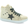 Fay's Faux Fur Star Lace High Top, Gold Glitter - Sneakers - 2
