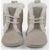 Cream Winter Booties, Taupe - Booties - 2 - thumbnail