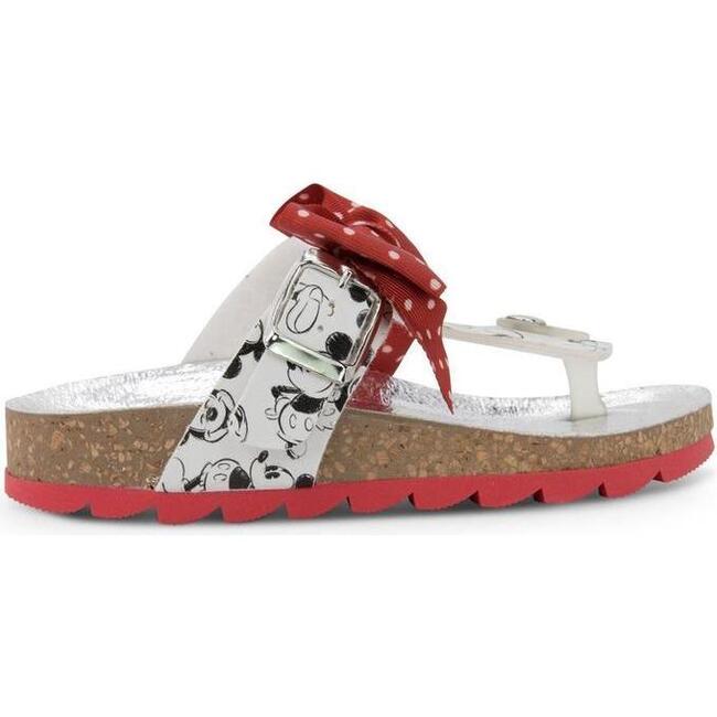 Bow Mickey Mouse Print Sandals, Red
