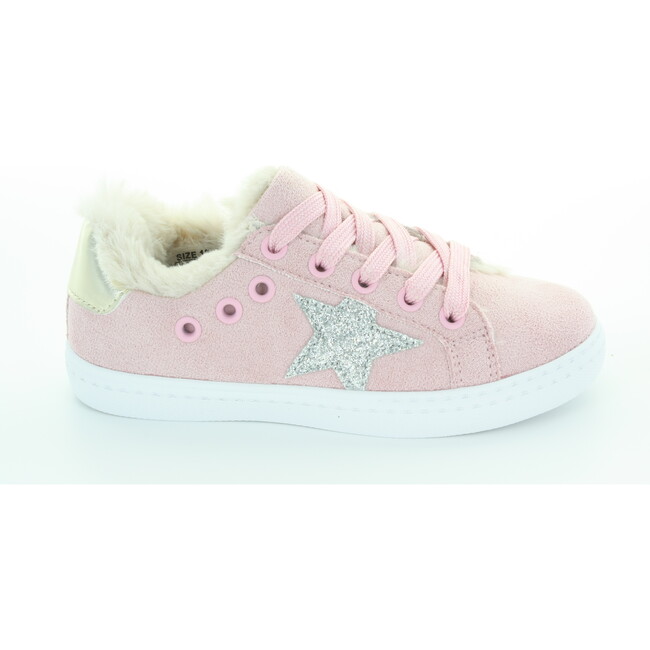 Ava's Faux Fur Star Lace Sneaker, Pink