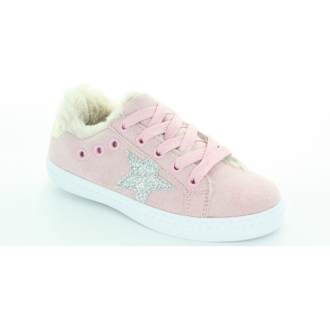 Ava's Faux Fur Star Lace Sneaker, Pink