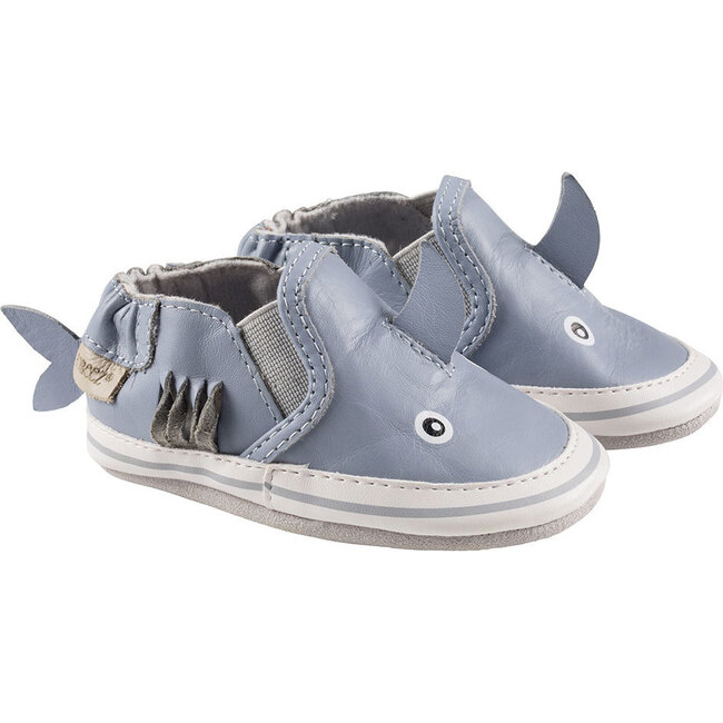 Sebastian Shark Soft Soles, Blue - Crib Shoes - 1