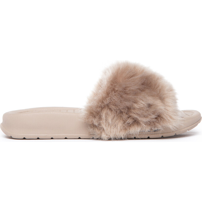 Faux Fur Aston Slide, Dust - Sandals - 1